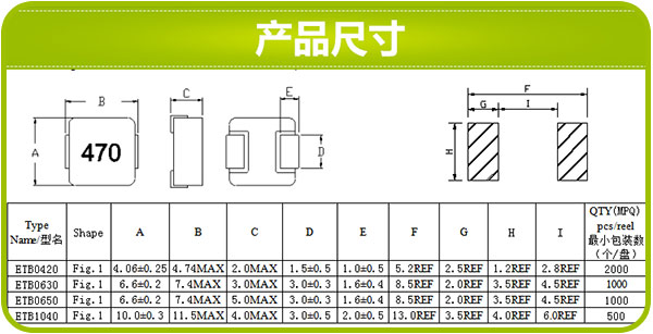 一體成型電感線圈尺寸